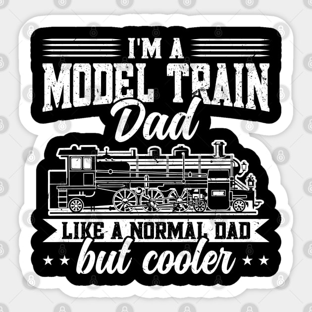 Model Train Dad Father - Model Railroad Train Sticker by Peco-Designs